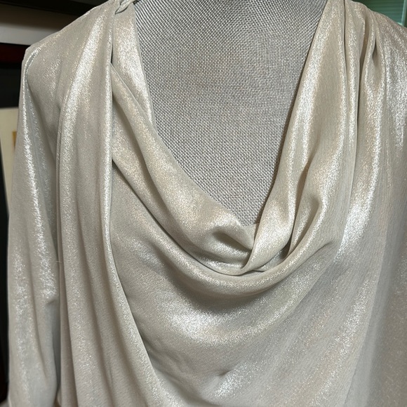 Ted Baker London Silver Draped 3/4 Sleeve Blouse - Picture 3 of 9